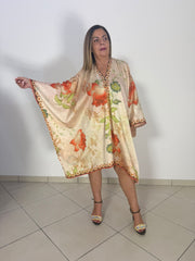 Caftano fiori arancioni