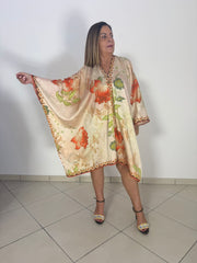 Caftano fiori arancioni