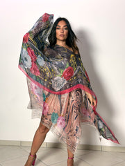 Caftano in chiffon double